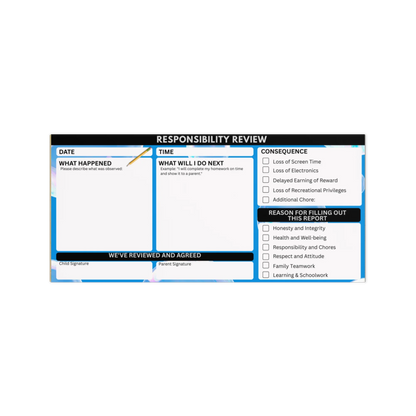 Parenting Guiding Growth: "Responsibility Review" Magnetic Notepad - Free Shipping