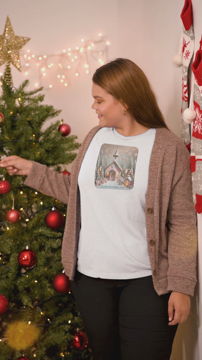 ’–�¡ Pink Christmas Village - Oh Come, Let Us Adore Him œ¨Ž„ - Women's Softstyle Tee
