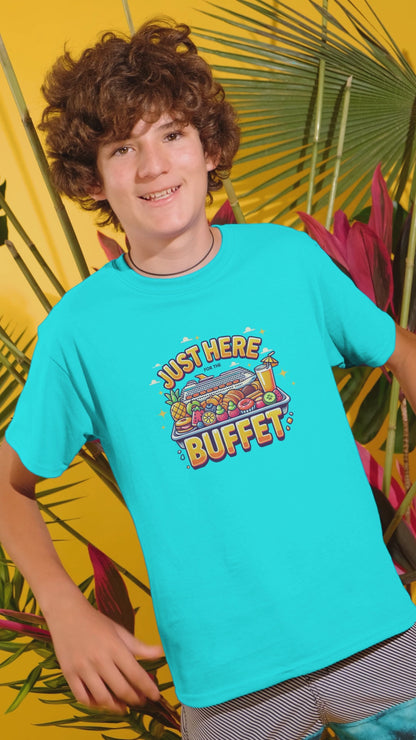 Just Here for the Buffet" Kids' Tee! 🛳️🍽️ (Yummy! 😋)