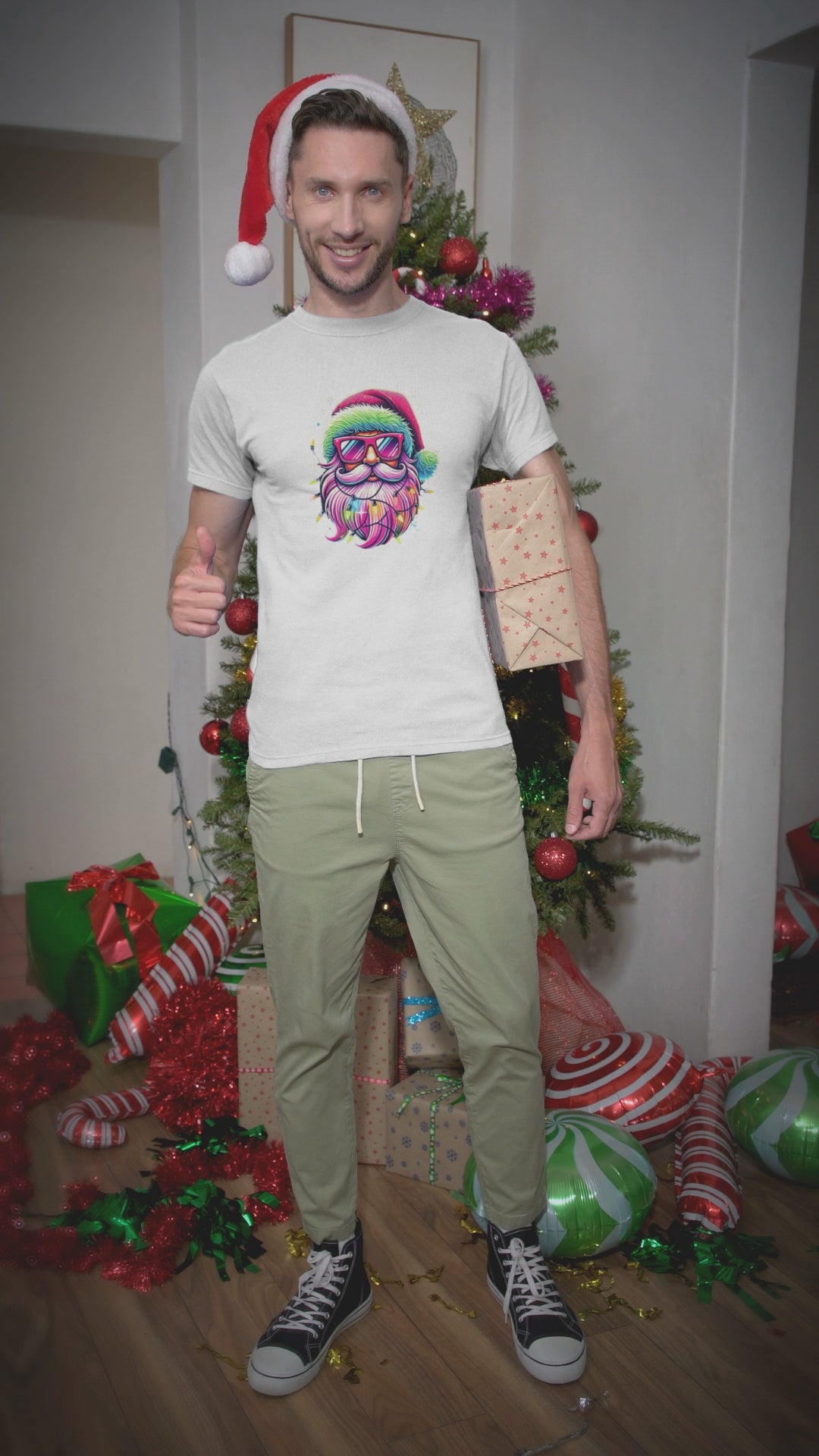 Shine Bright Like Santa!  Merry and Bright! 🎅🏻✨🌈 - Women's Softstyle Tee