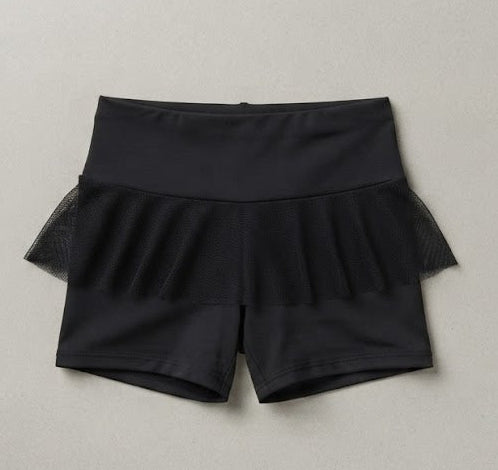 Black Skirted Girls Dance Shorts