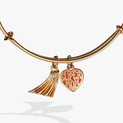 Super Mom Heart and Cape Charm Bangle