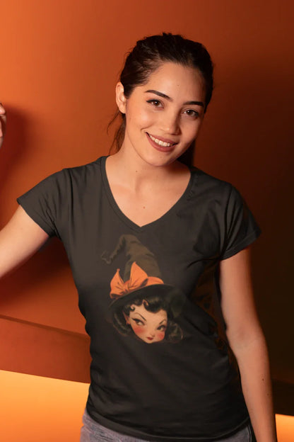 Bewitched Vintage Witch V-neck Tee