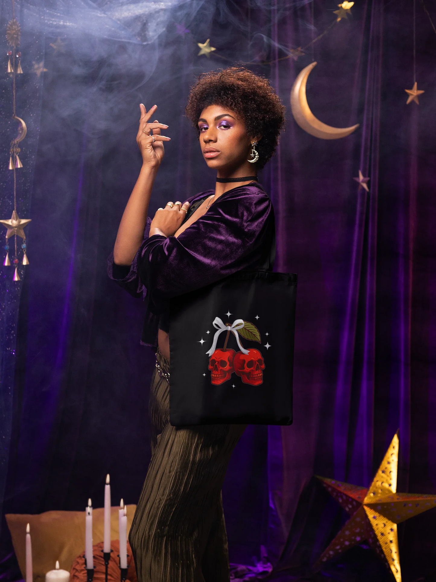 Cherry Skulls Convention Tote - Spooky & Sweet!