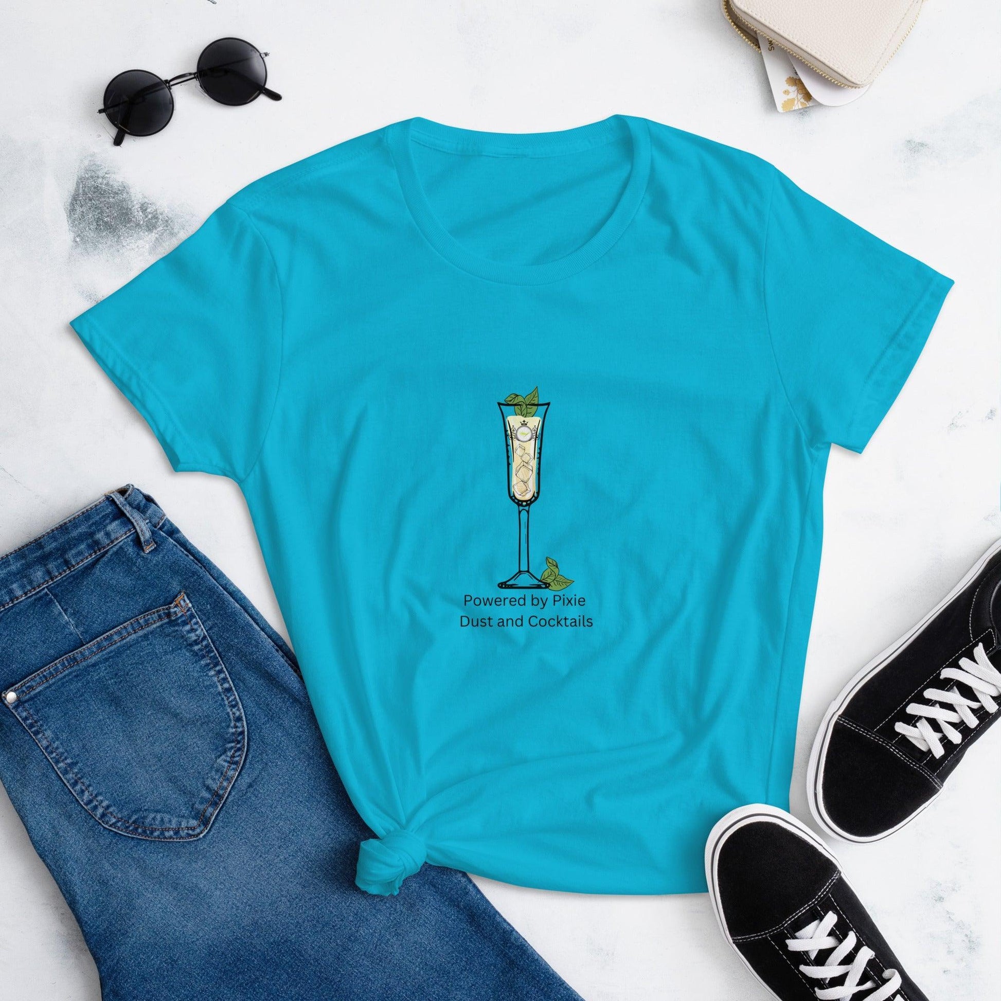 Tinkerbell, Powered by Pixie Dust and Cocktails - Women's short sleeve t-shirt - Whippie's
