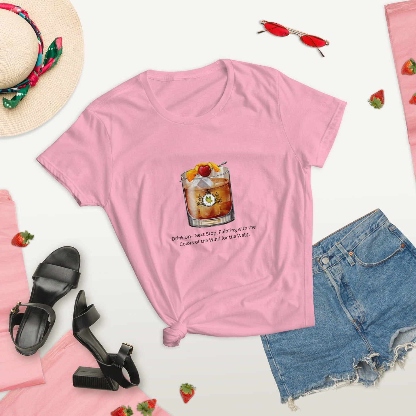 Drink Up—Next Stop, Painting with the Colors of the Wind (or the Wall)! - Women's T-shirt - Whippie's