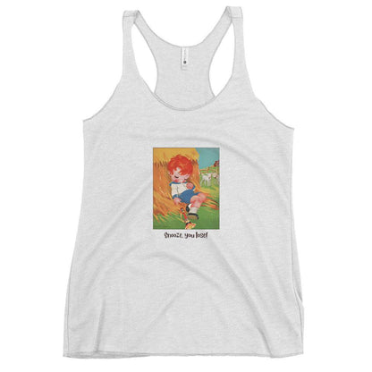 Nursery Rhyme - Little Boy Blue "Snooze You Lose" - Women's Racerback Tank - Whippie's