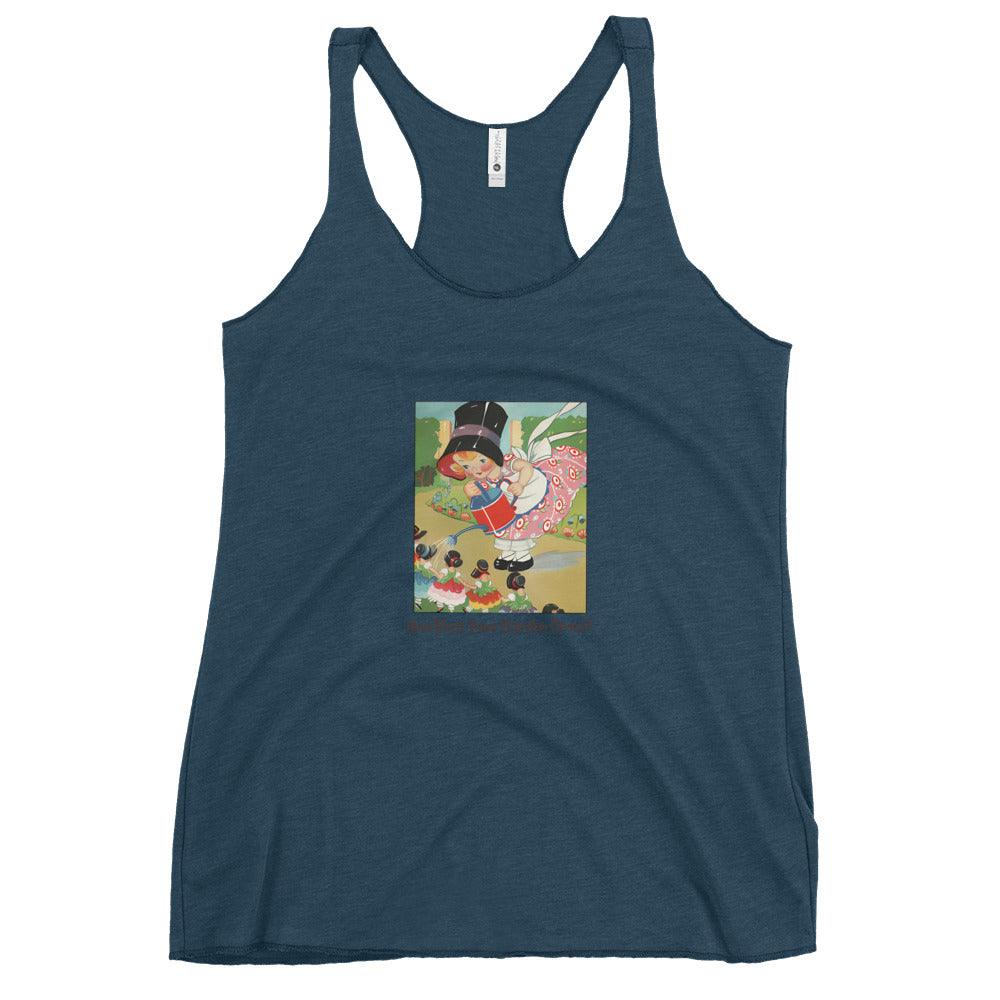 Nursery Rhyme - Mary Mary Quite Contrary "How Does Your Garden Grow" - Women's Racerback Tank - Whippie's