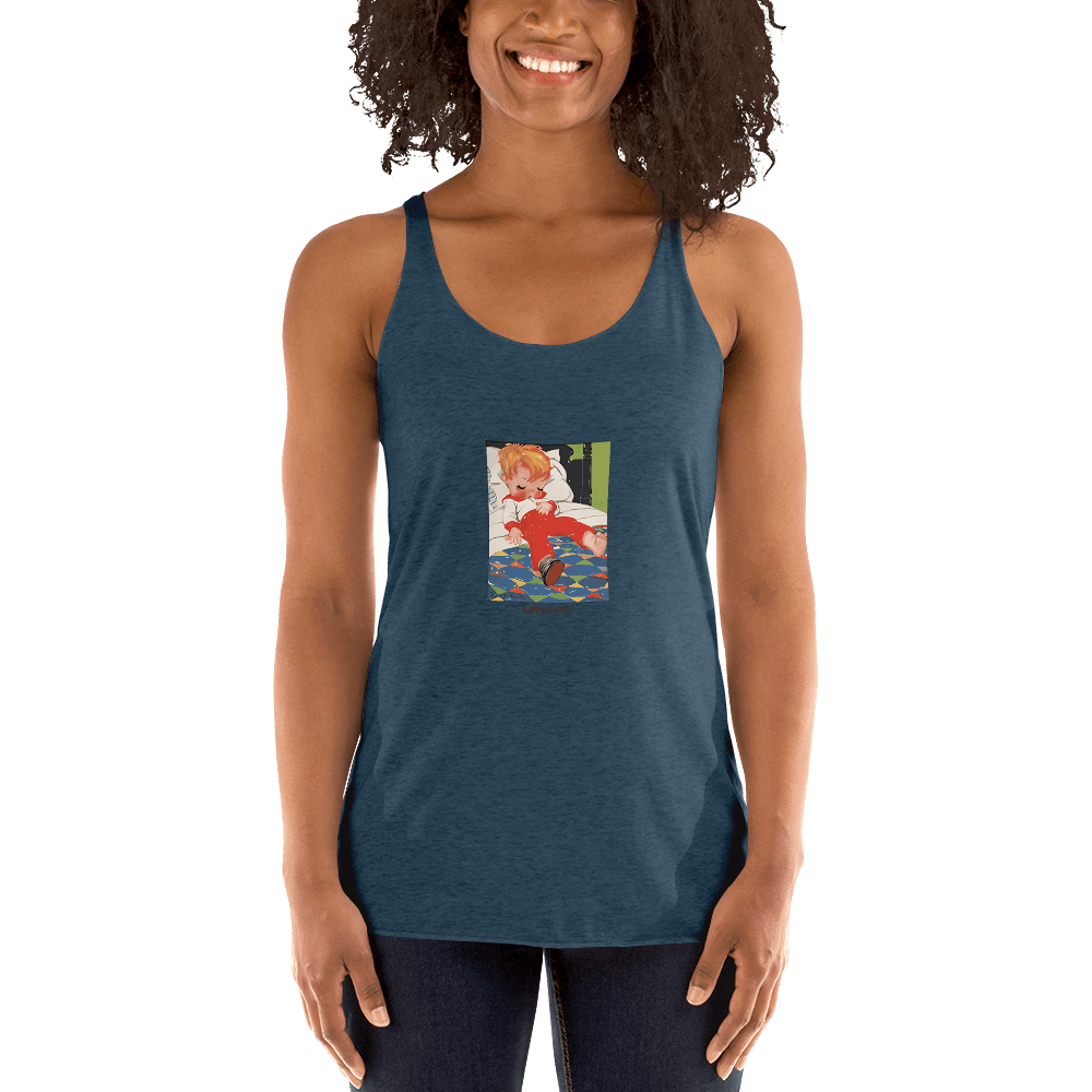 Nursery Rhyme - Deedle Deedle John - "Happy Nappy" Women's Racerback Tank - Whippie's