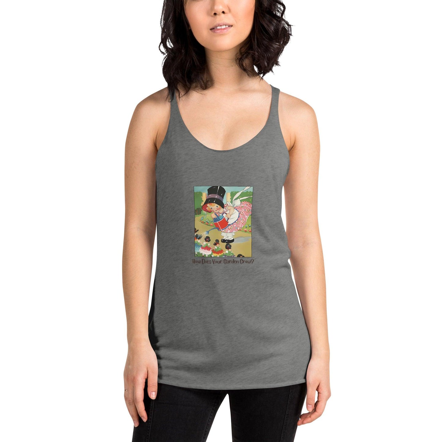 Nursery Rhyme - Mary Mary Quite Contrary "How Does Your Garden Grow" - Women's Racerback Tank - Whippie's
