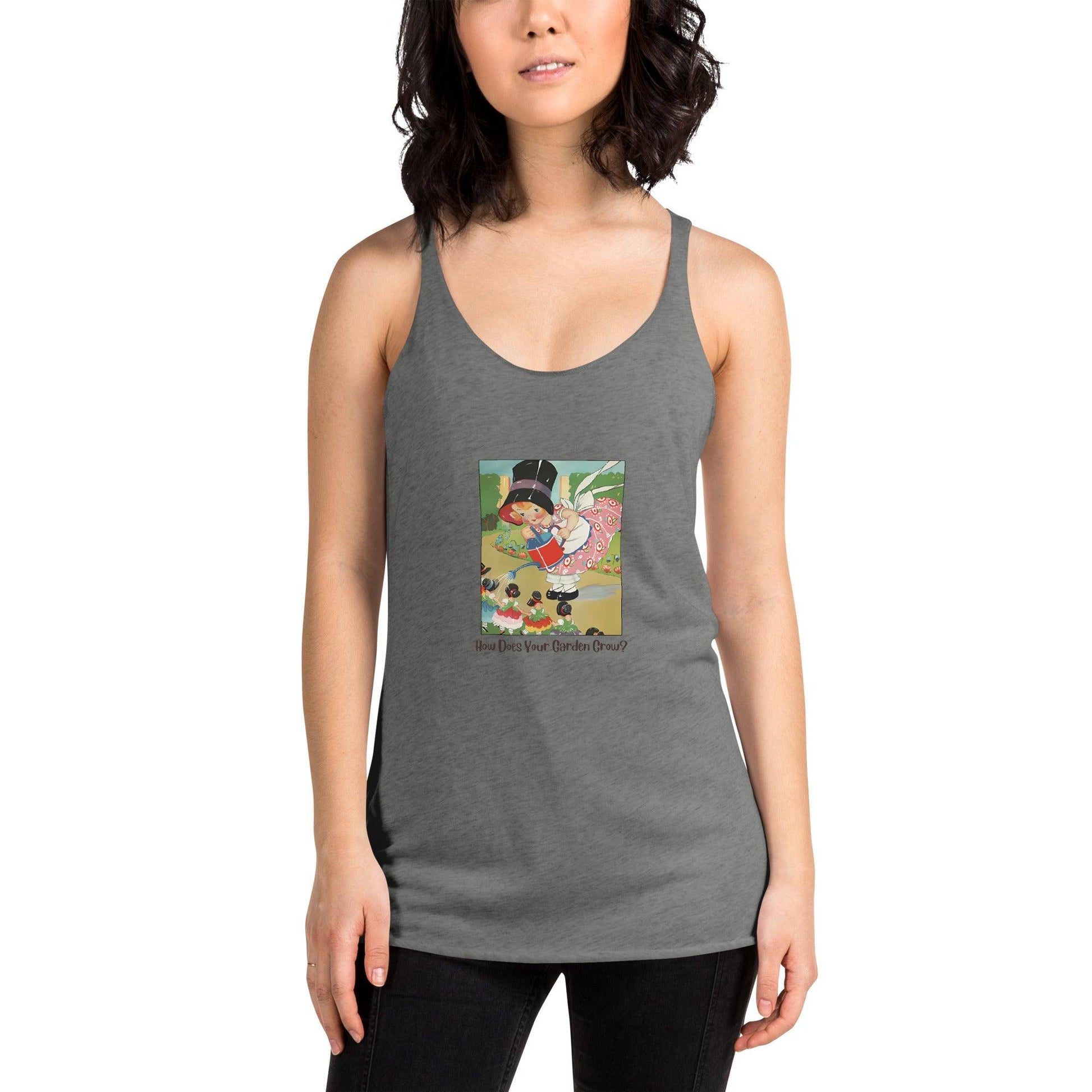 Nursery Rhyme - Mary Mary Quite Contrary "How Does Your Garden Grow" - Women's Racerback Tank - Whippie's