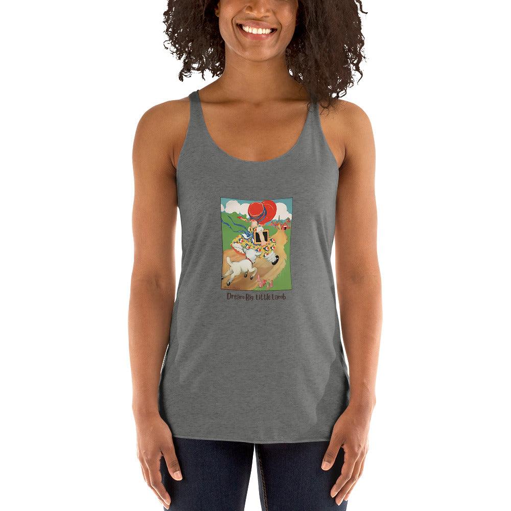 Nursery Rhyme - Mary Had a Little Lamb "Dream Big Little Lamb" - Women's Racerback Tank - Whippie's