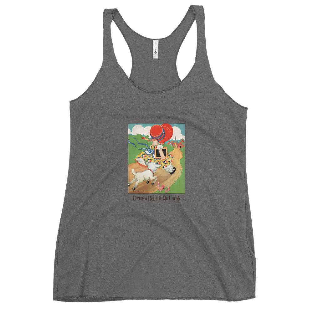 Nursery Rhyme - Mary Had a Little Lamb "Dream Big Little Lamb" - Women's Racerback Tank - Whippie's