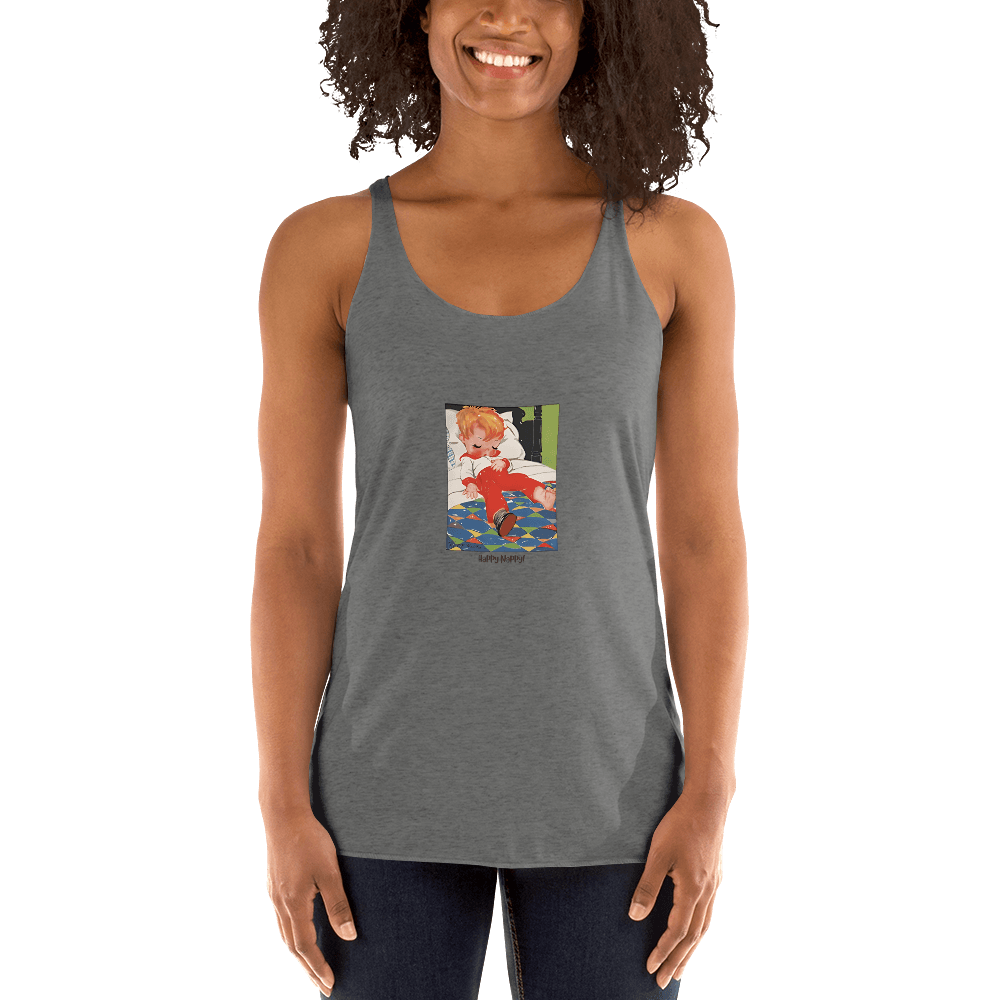 Nursery Rhyme - Deedle Deedle John - "Happy Nappy" Women's Racerback Tank - Whippie's
