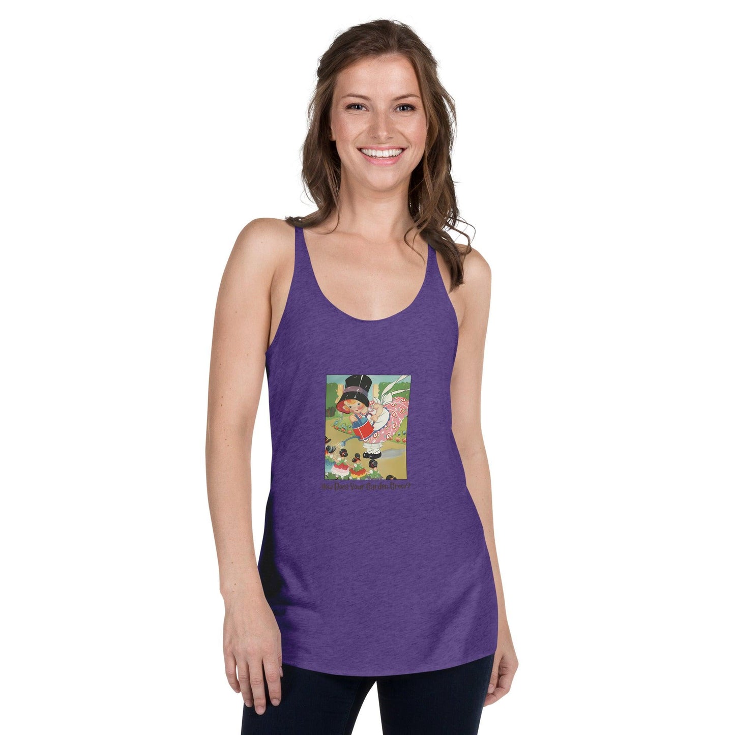 Nursery Rhyme - Mary Mary Quite Contrary "How Does Your Garden Grow" - Women's Racerback Tank - Whippie's