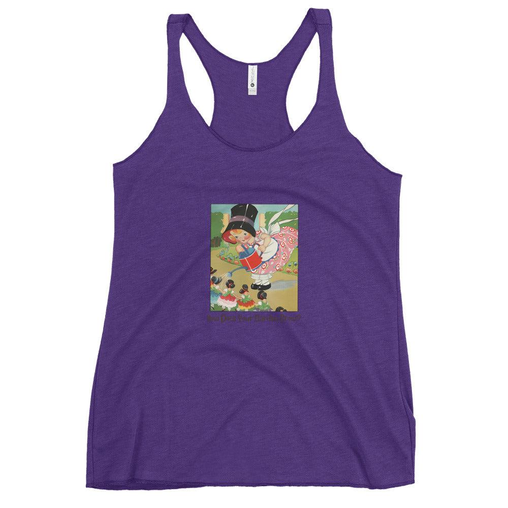 Nursery Rhyme - Mary Mary Quite Contrary "How Does Your Garden Grow" - Women's Racerback Tank - Whippie's