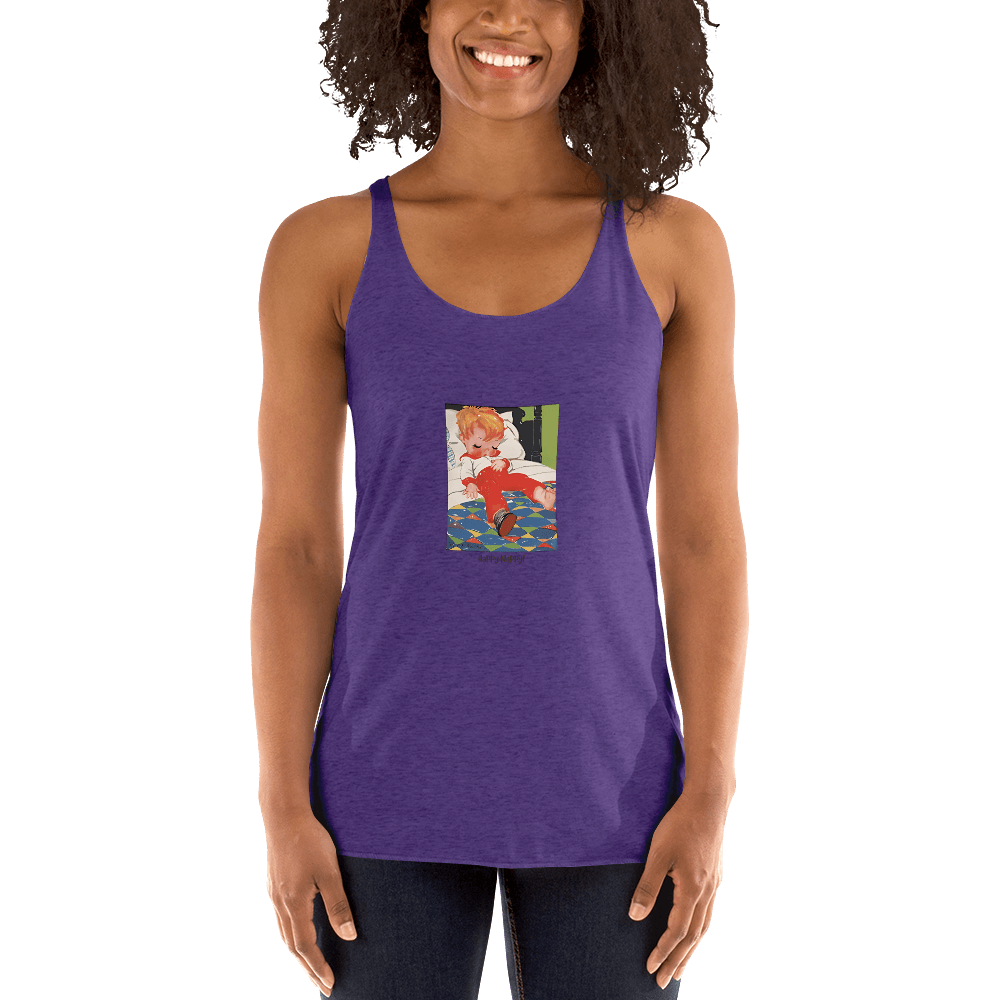 Nursery Rhyme - Deedle Deedle John - "Happy Nappy" Women's Racerback Tank - Whippie's