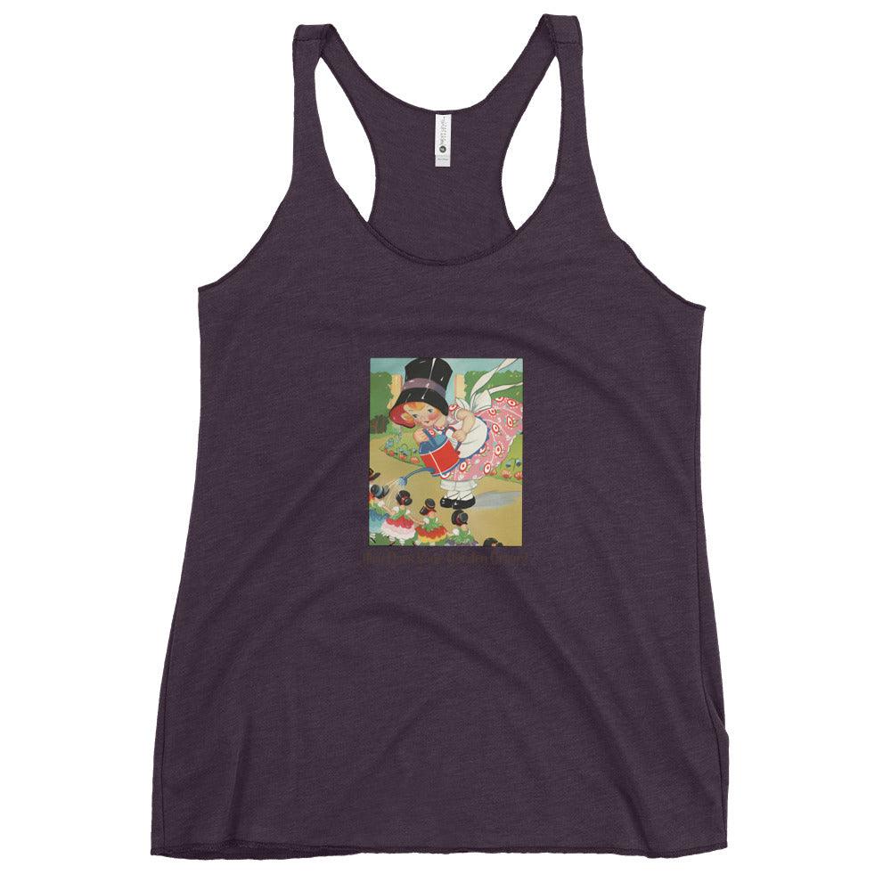 Nursery Rhyme - Mary Mary Quite Contrary "How Does Your Garden Grow" - Women's Racerback Tank - Whippie's