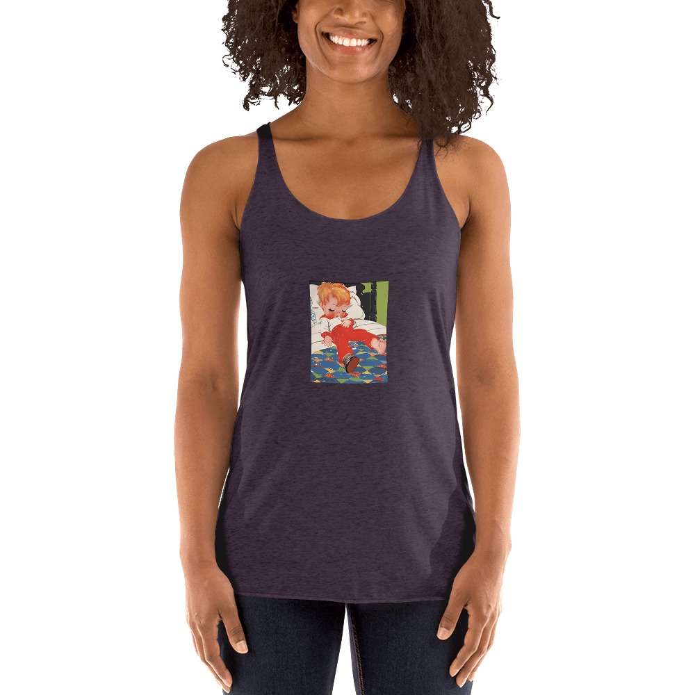Nursery Rhyme - Deedle Deedle John - "Happy Nappy" Women's Racerback Tank - Whippie's