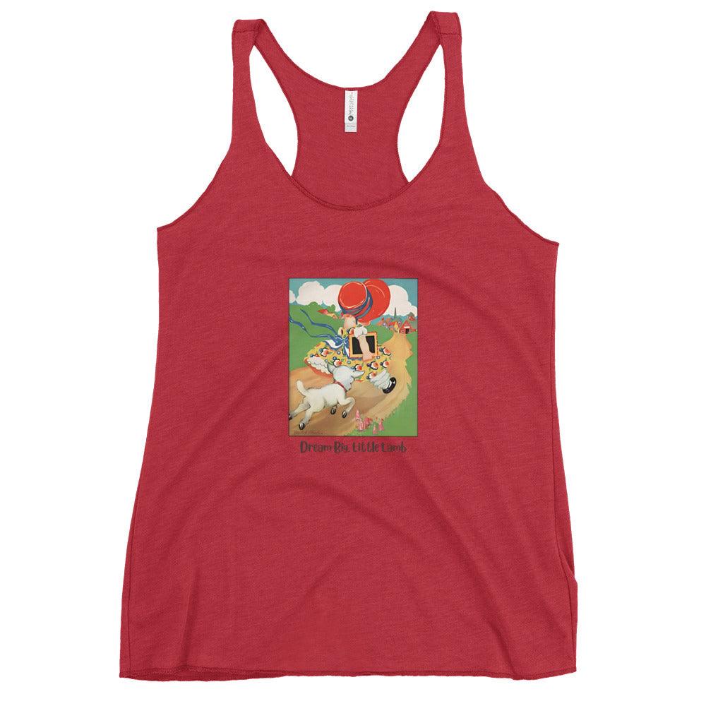 Nursery Rhyme - Mary Had a Little Lamb "Dream Big Little Lamb" - Women's Racerback Tank - Whippie's