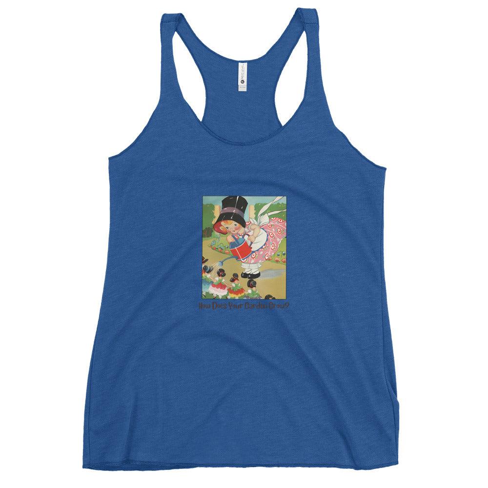 Nursery Rhyme - Mary Mary Quite Contrary "How Does Your Garden Grow" - Women's Racerback Tank - Whippie's