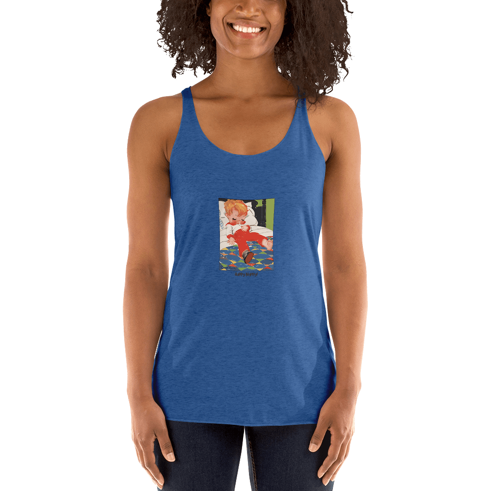 Nursery Rhyme - Deedle Deedle John - "Happy Nappy" Women's Racerback Tank - Whippie's