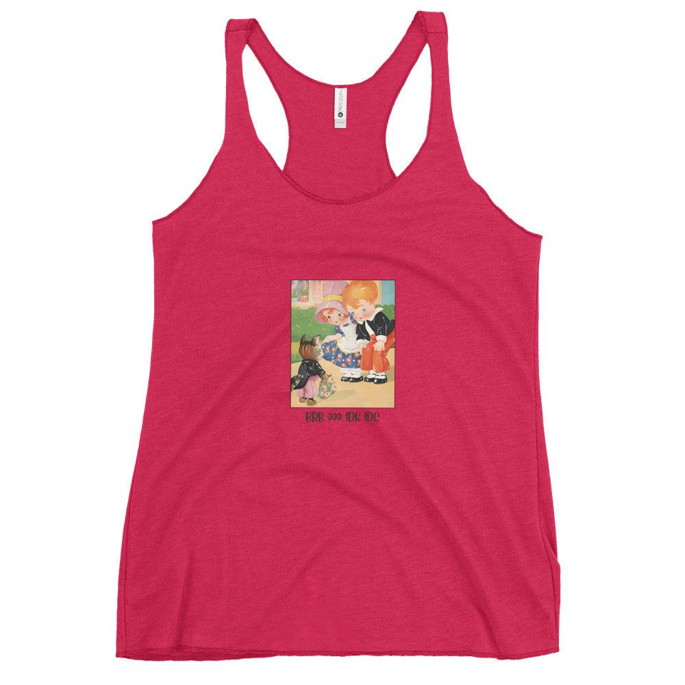 Nursery Rhyme - Pussy Cat "BRB, OOO, IDK, IDC" - Women's Racerback Tank - Whippie's