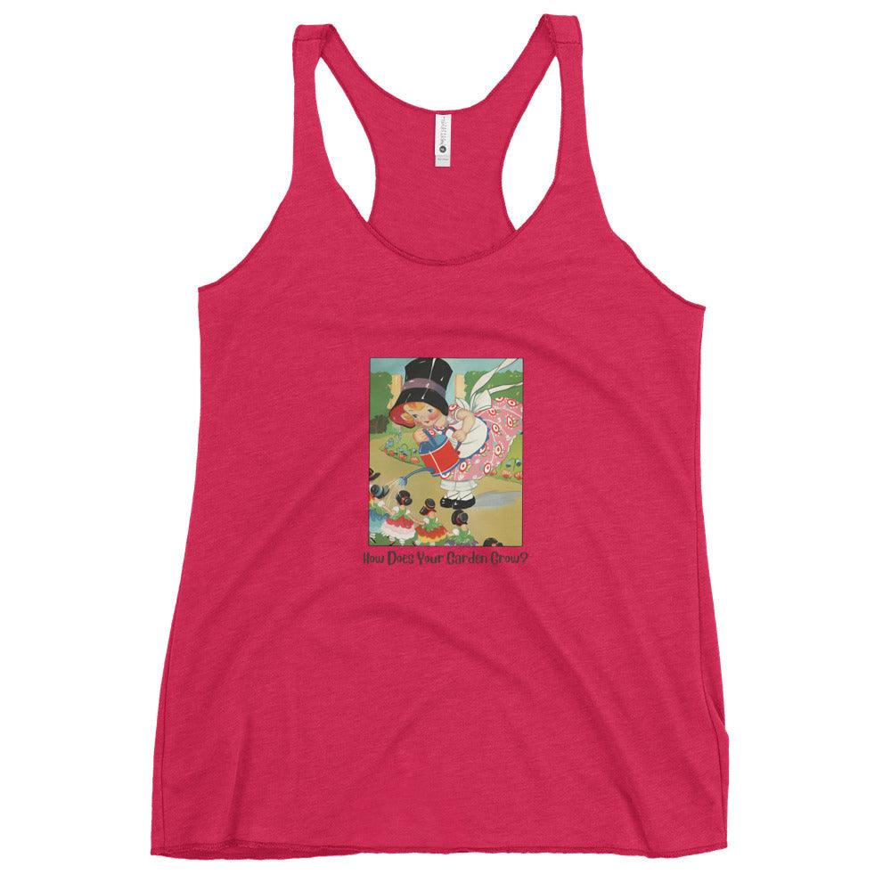 Nursery Rhyme - Mary Mary Quite Contrary "How Does Your Garden Grow" - Women's Racerback Tank - Whippie's