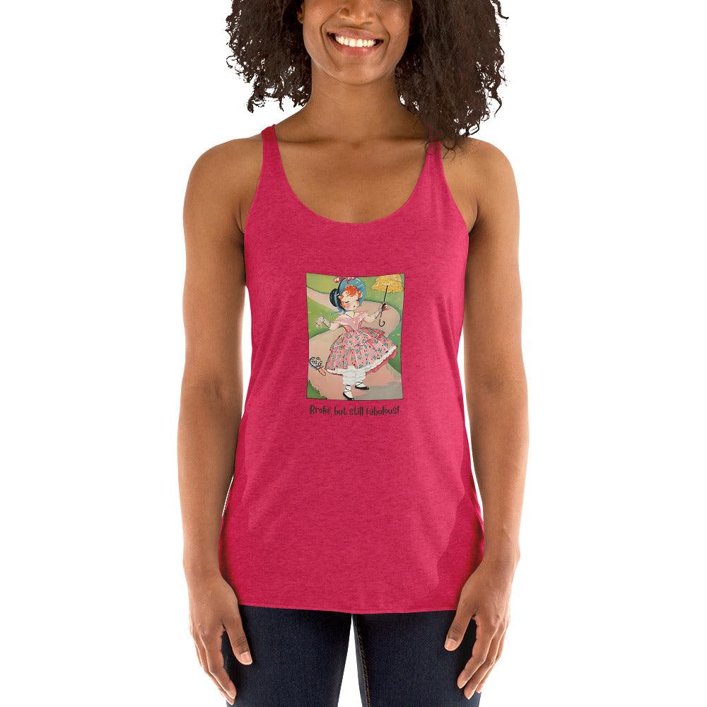Nursery Rhyme - Lucy Locket "Broke but still Fabulous" Women's Racerback Tank - Whippie's