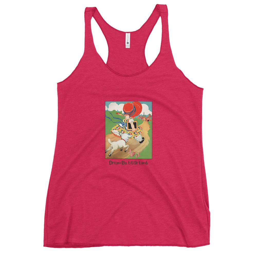 Nursery Rhyme - Mary Had a Little Lamb "Dream Big Little Lamb" - Women's Racerback Tank - Whippie's
