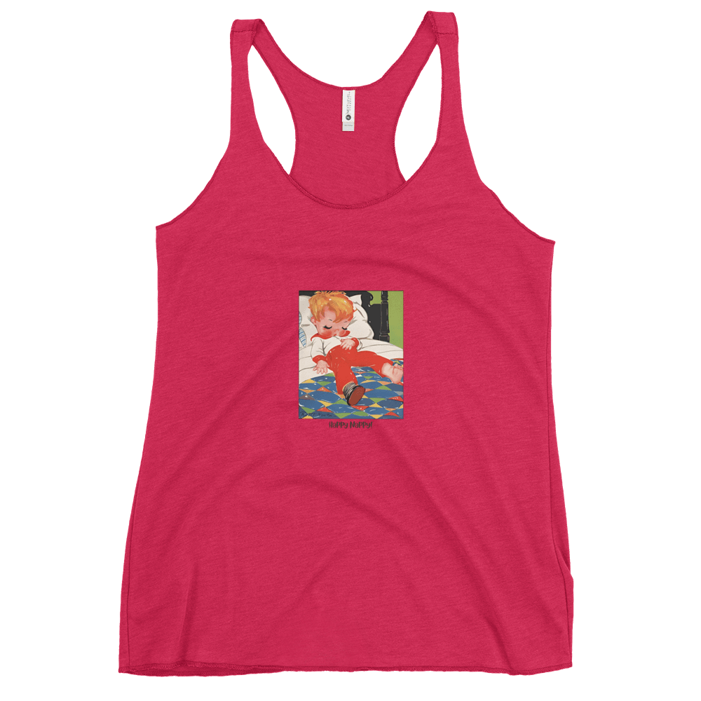 Nursery Rhyme - Deedle Deedle John - "Happy Nappy" Women's Racerback Tank - Whippie's