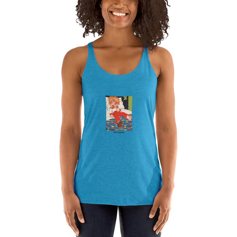 Nursery Rhyme - Deedle Deedle John - "Happy Nappy" Women's Racerback Tank - Whippie's