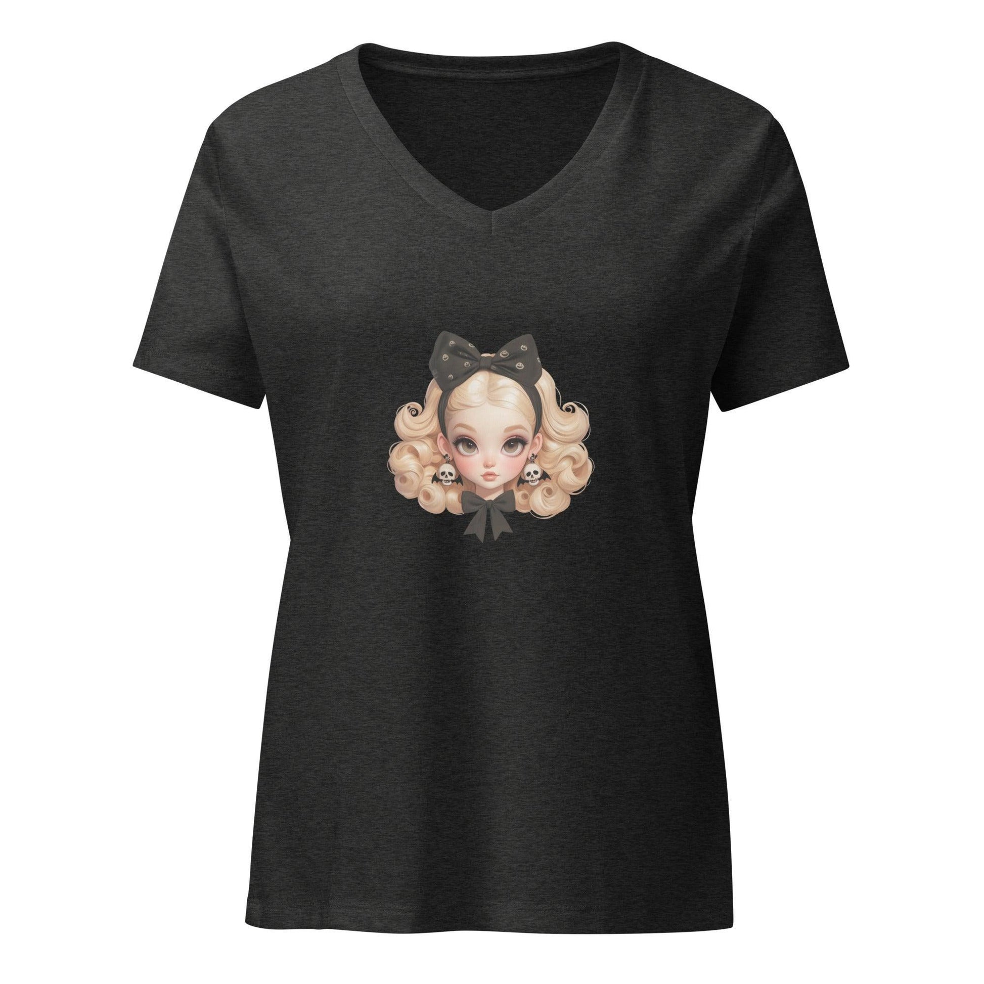 Spooky & Sweet, Vintage Vibes - Women’s Relaxed V-neck T-shirt - Whippie's
