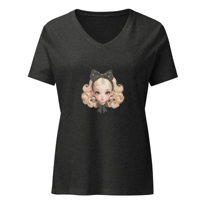 Spooky & Sweet, Vintage Vibes - Women’s Relaxed V-neck T-shirt - Whippie's
