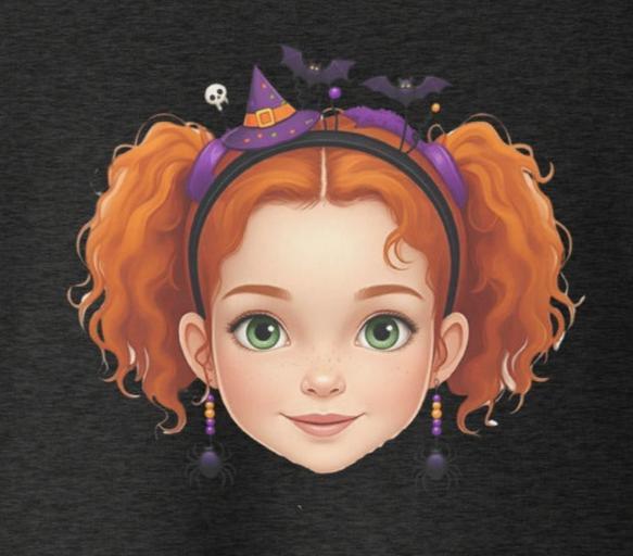 Vintage Boo-tique: Red Hair Girl V-Neck Tee - Whippie's
