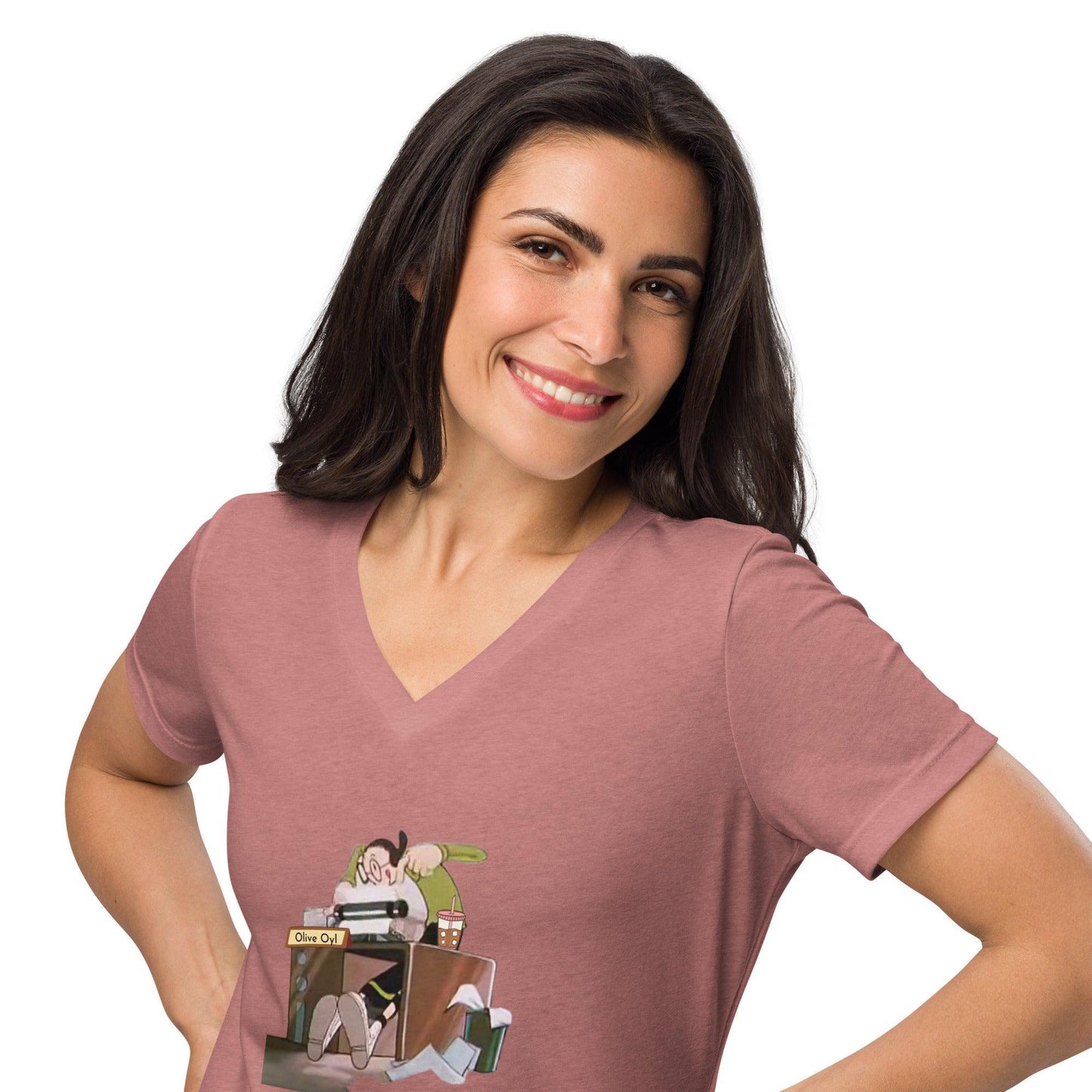 Popeye - Olive Oyl Modern Hustle - Women’s Relaxed V-neck T-shirt - Whippie's