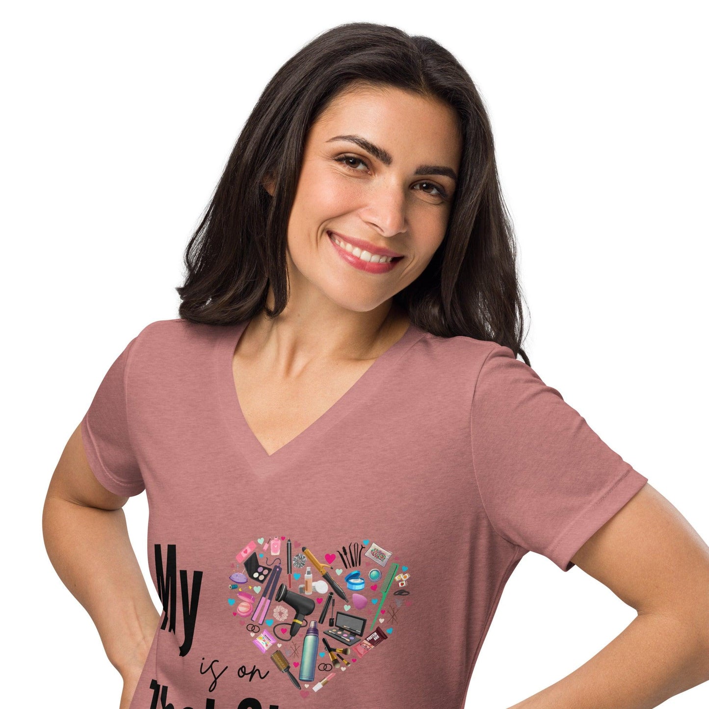 My Heart is on That Stage" Women's V-Neck Tee - A Dance Mom's Essentials! 💖✨ - Whippie's