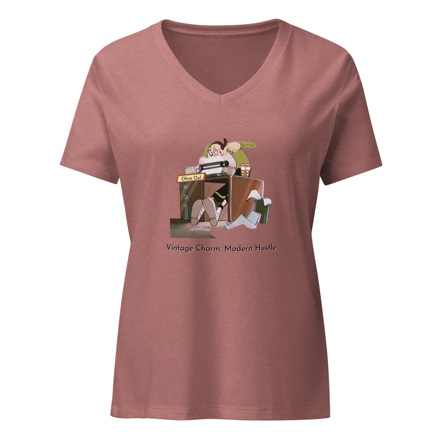 Popeye - Olive Oyl Modern Hustle - Women’s Relaxed V-neck T-shirt - Whippie's