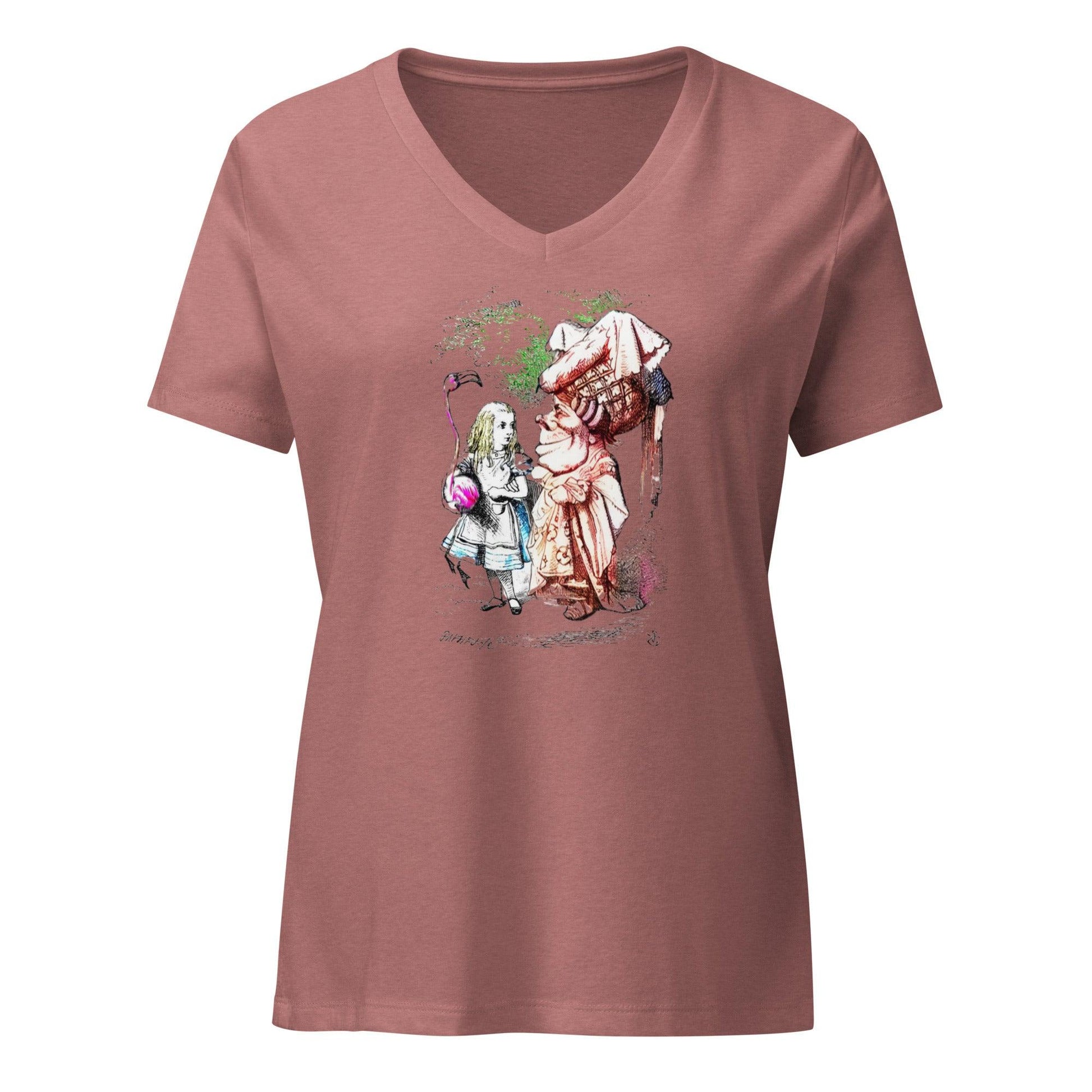 Alice in Wonderland - Alice and Queen - Women’s V-neck T-shirt - Whippie's