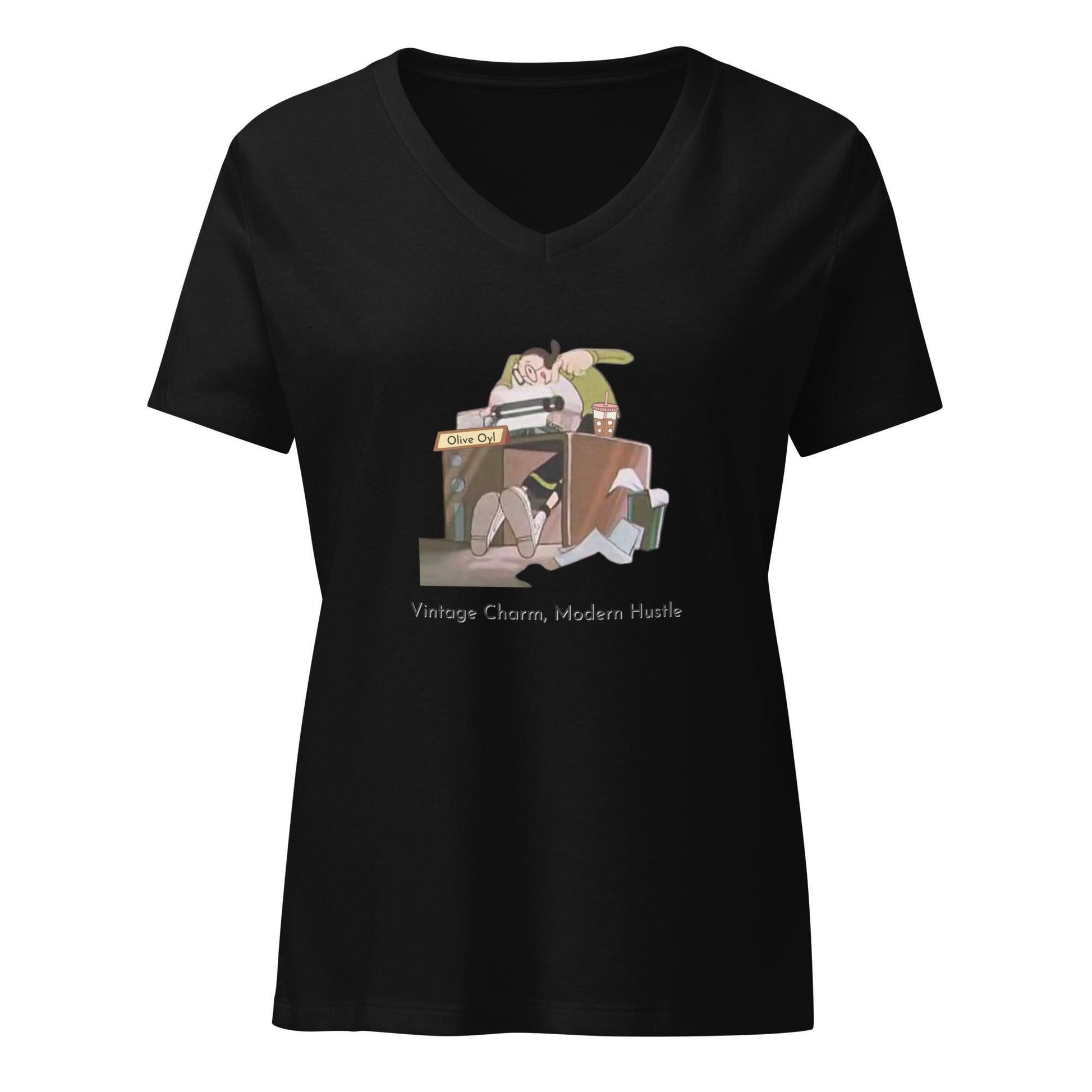 Popeye - Olive Oyl Modern Hustle - Women’s Relaxed V-neck T-shirt - Whippie's