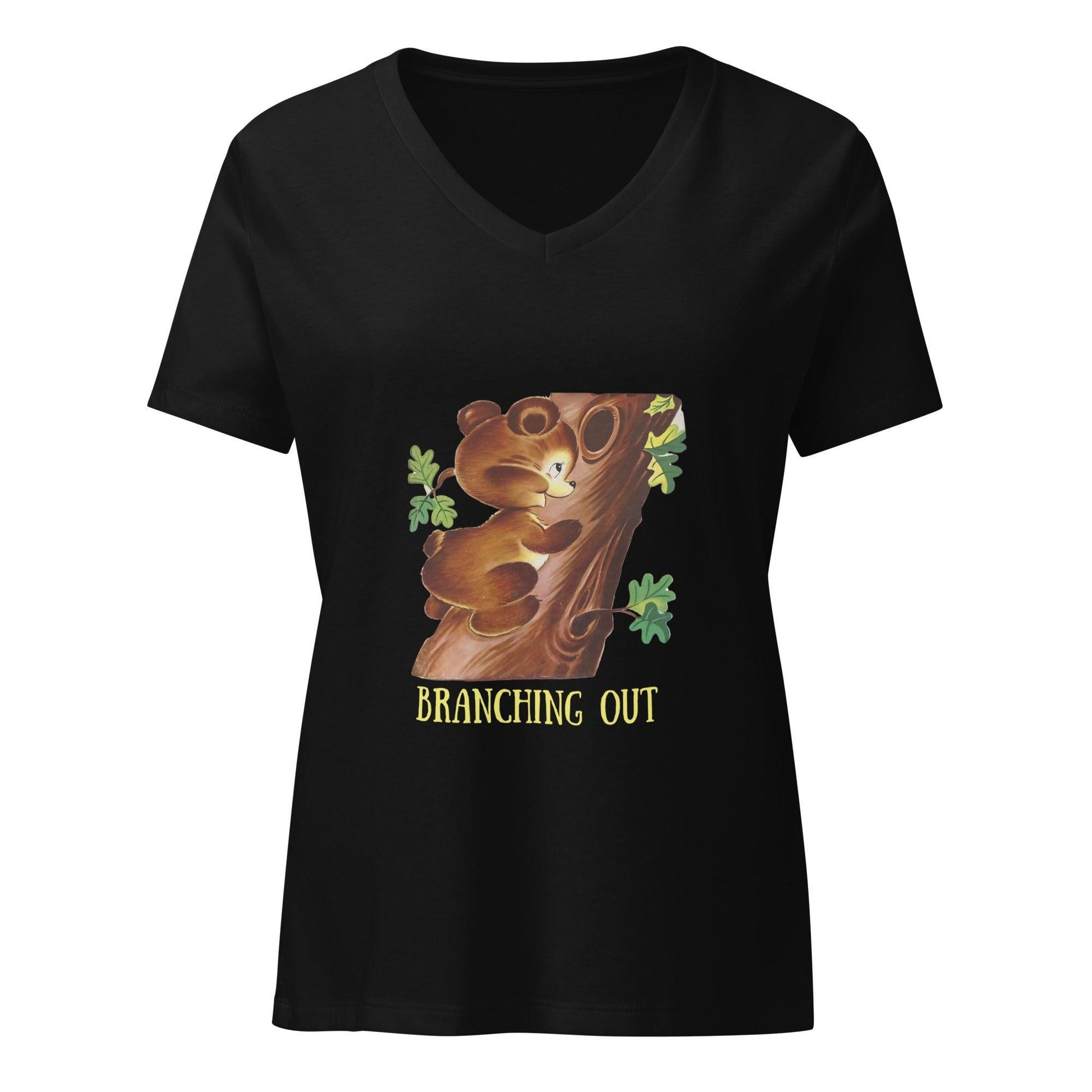 Honey Bear - Branching Out - Women’s Relaxed V-neck T-shirt - Whippie's