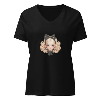 Spooky & Sweet, Vintage Vibes - Women’s Relaxed V-neck T-shirt - Whippie's