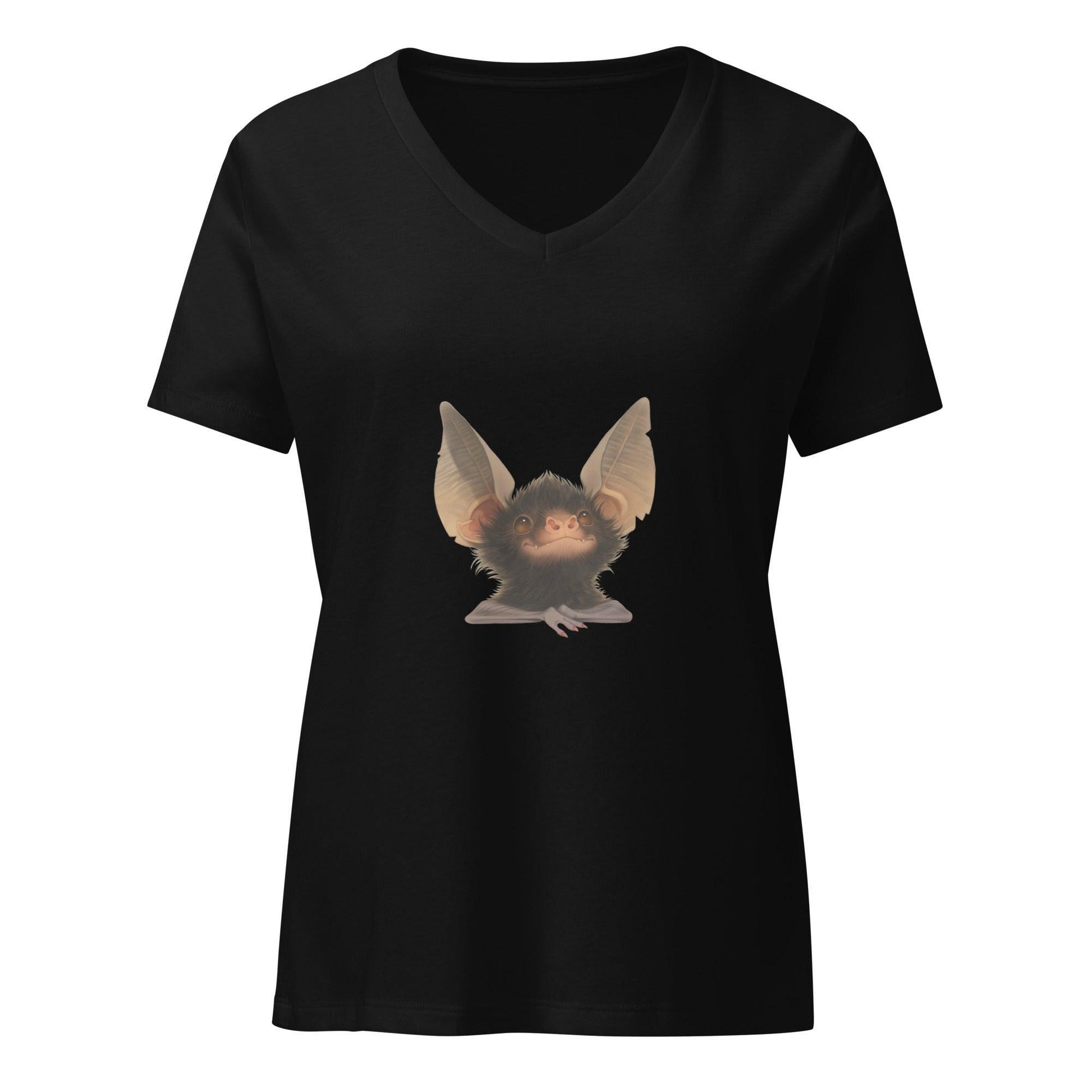 Spooky Cute Bat V-neck Tee - Whippie's