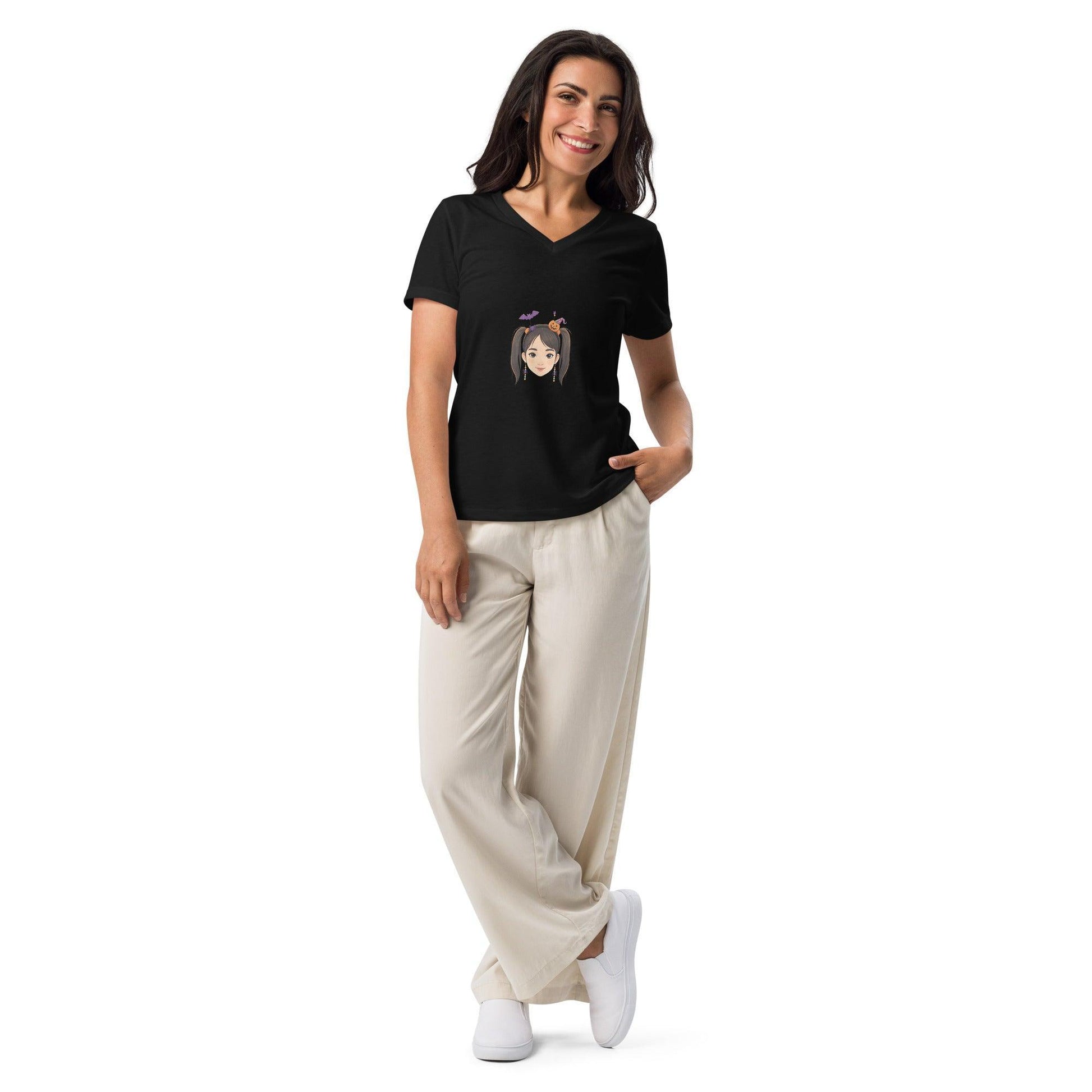 Vintage Boo-tique: Spooky Sweet - Girl V-Neck Tee - Whippie's