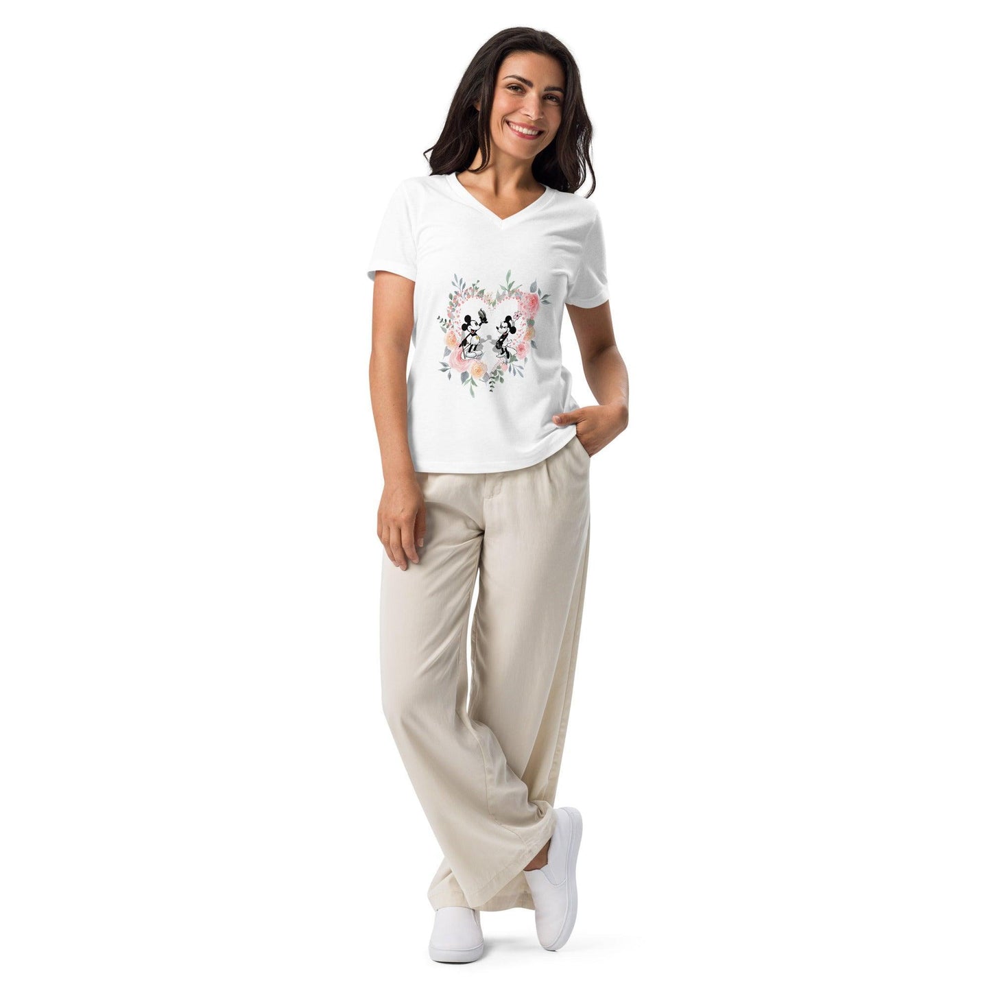 Steamboat Willie - Love - Women’s Relaxed V-neck T-shirt - Whippie's