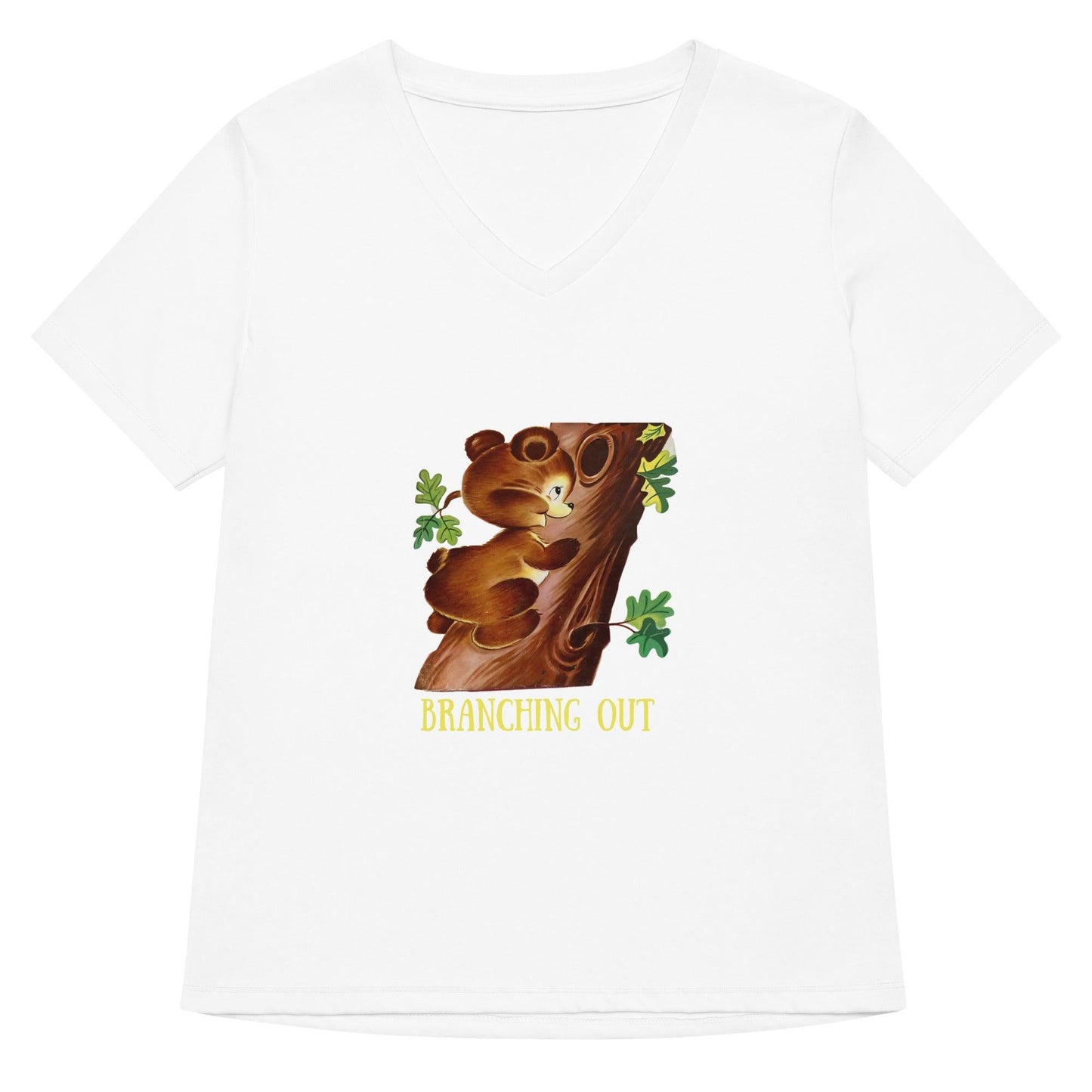 Honey Bear - Branching Out - Women’s Relaxed V-neck T-shirt - Whippie's