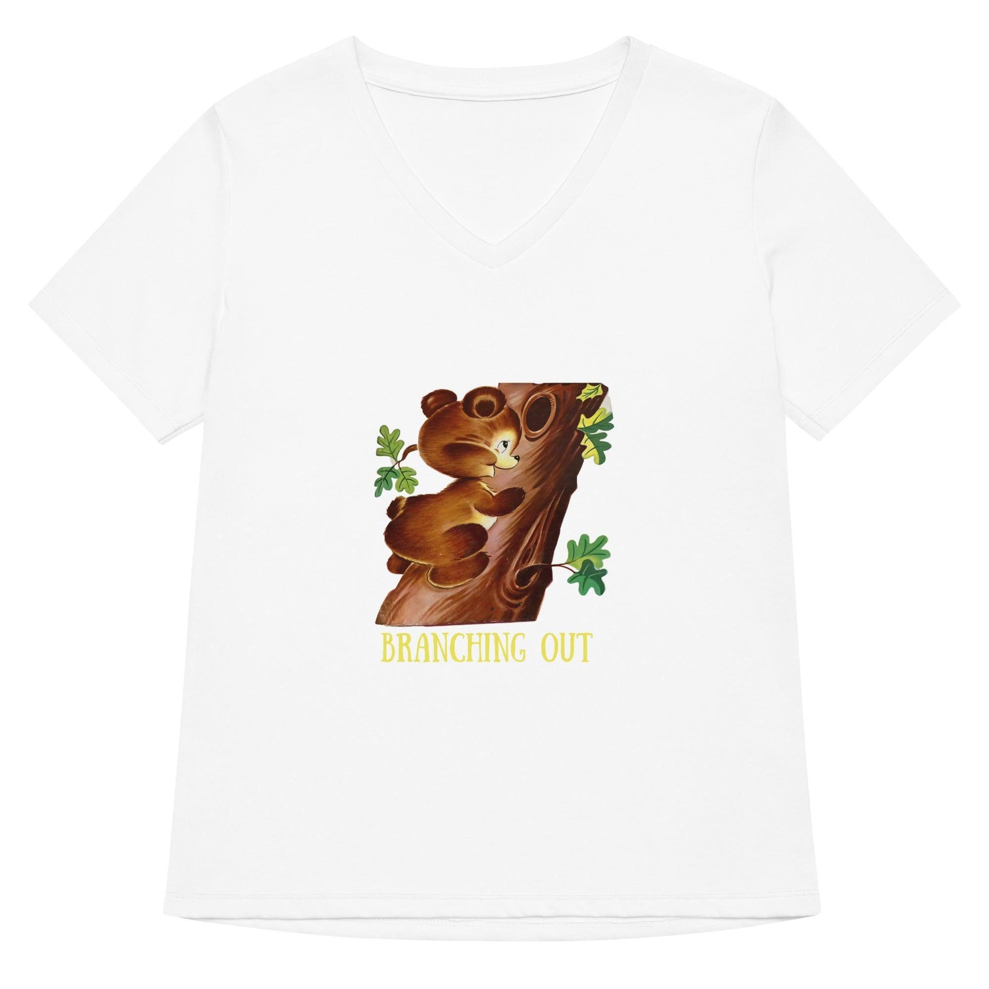 Honey Bear - Branching Out - Women’s Relaxed V-neck T-shirt - Whippie's