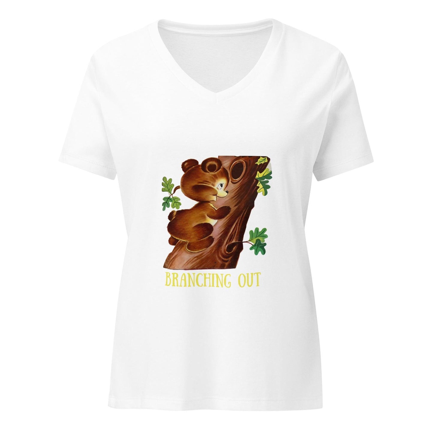 Honey Bear - Branching Out - Women’s Relaxed V-neck T-shirt - Whippie's