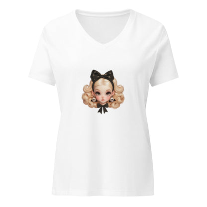 Spooky & Sweet, Vintage Vibes - Women’s Relaxed V-neck T-shirt - Whippie's
