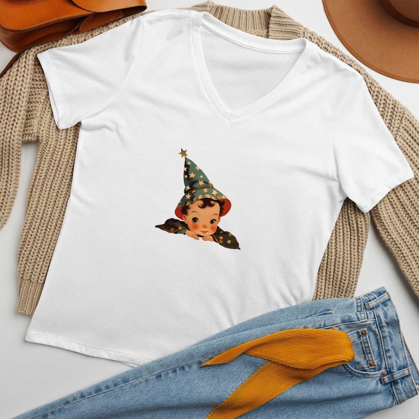 Vintage Boo-tique - Little Wizard's Charm V-neck T-shirt - Whippie's